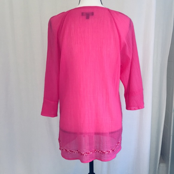 Pretty Rafaella Fuchsia Tunic Top - Picture 2 of 7